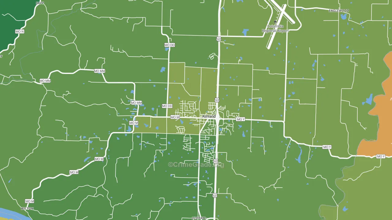 Ashland, MO Map of Assault Rates