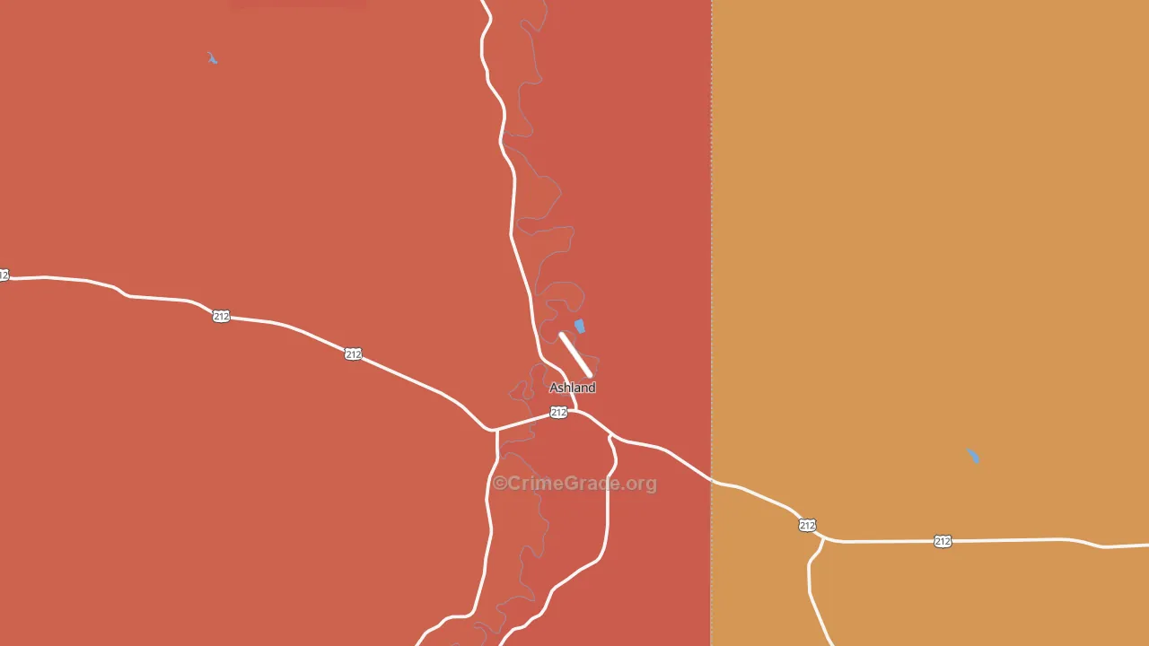 Ashland, MT Map of Assault Rates