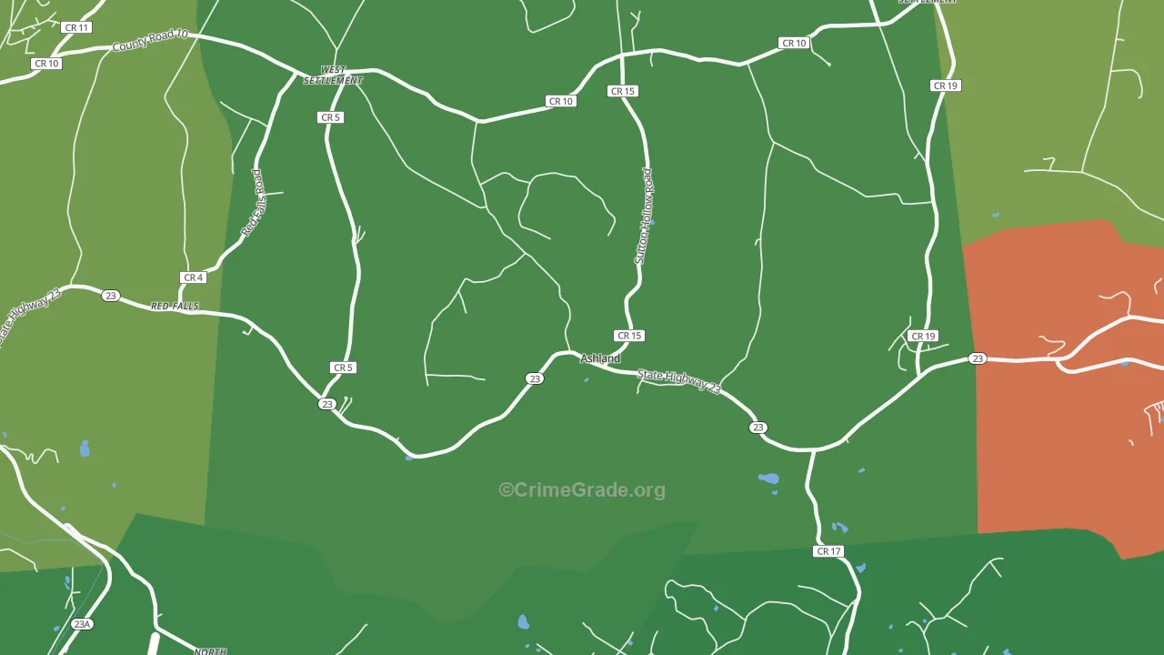 Ashland, NY Map of Assault Rates