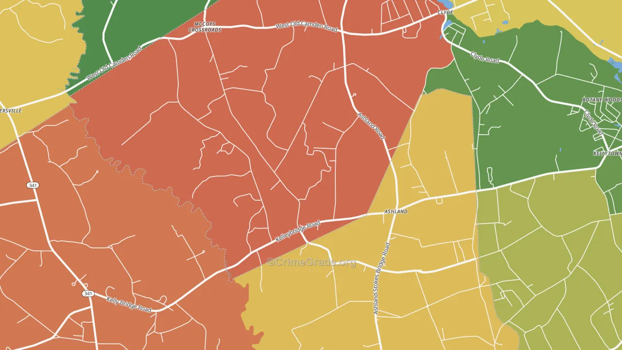 Ashland, SC Map of Assault Rates