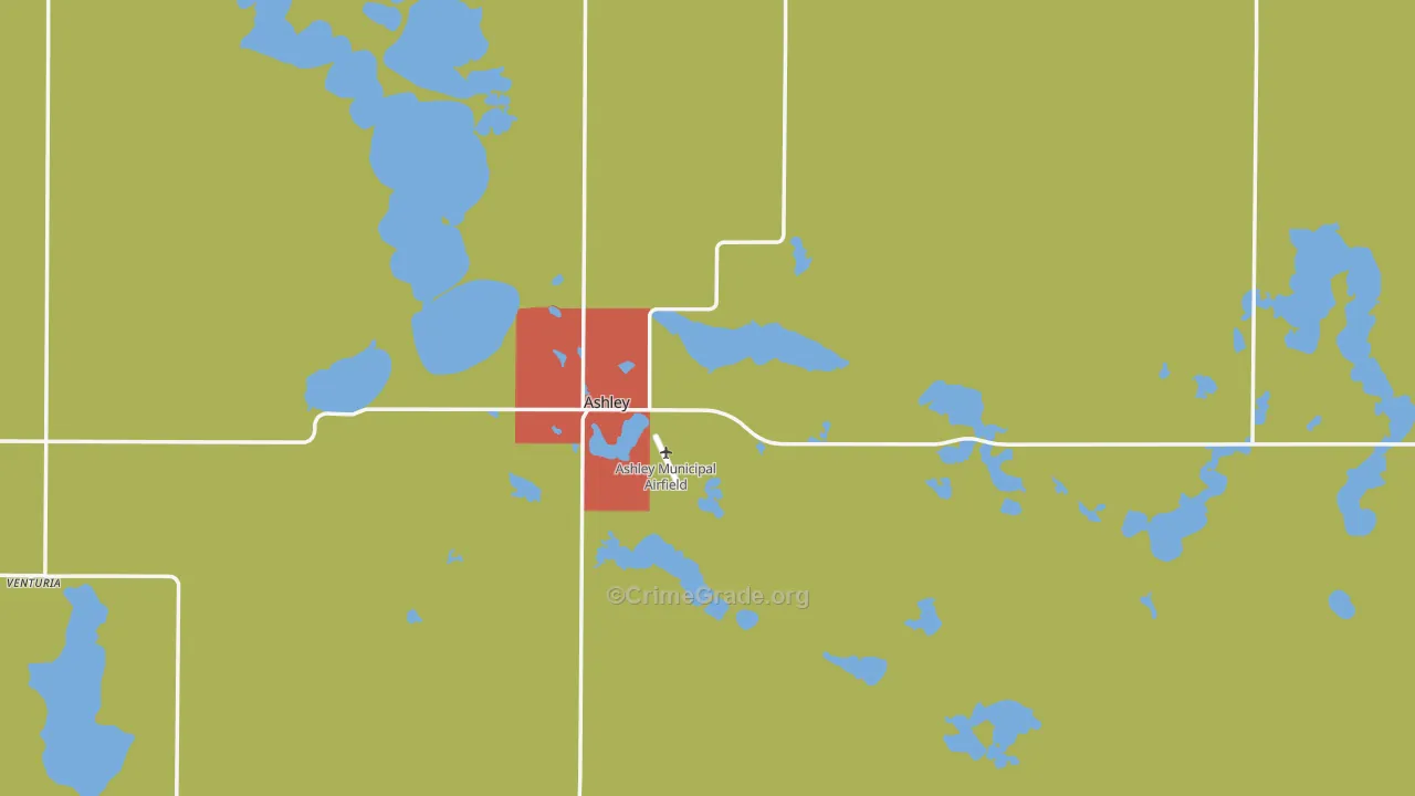 Ashley, ND Map of Assault Rates