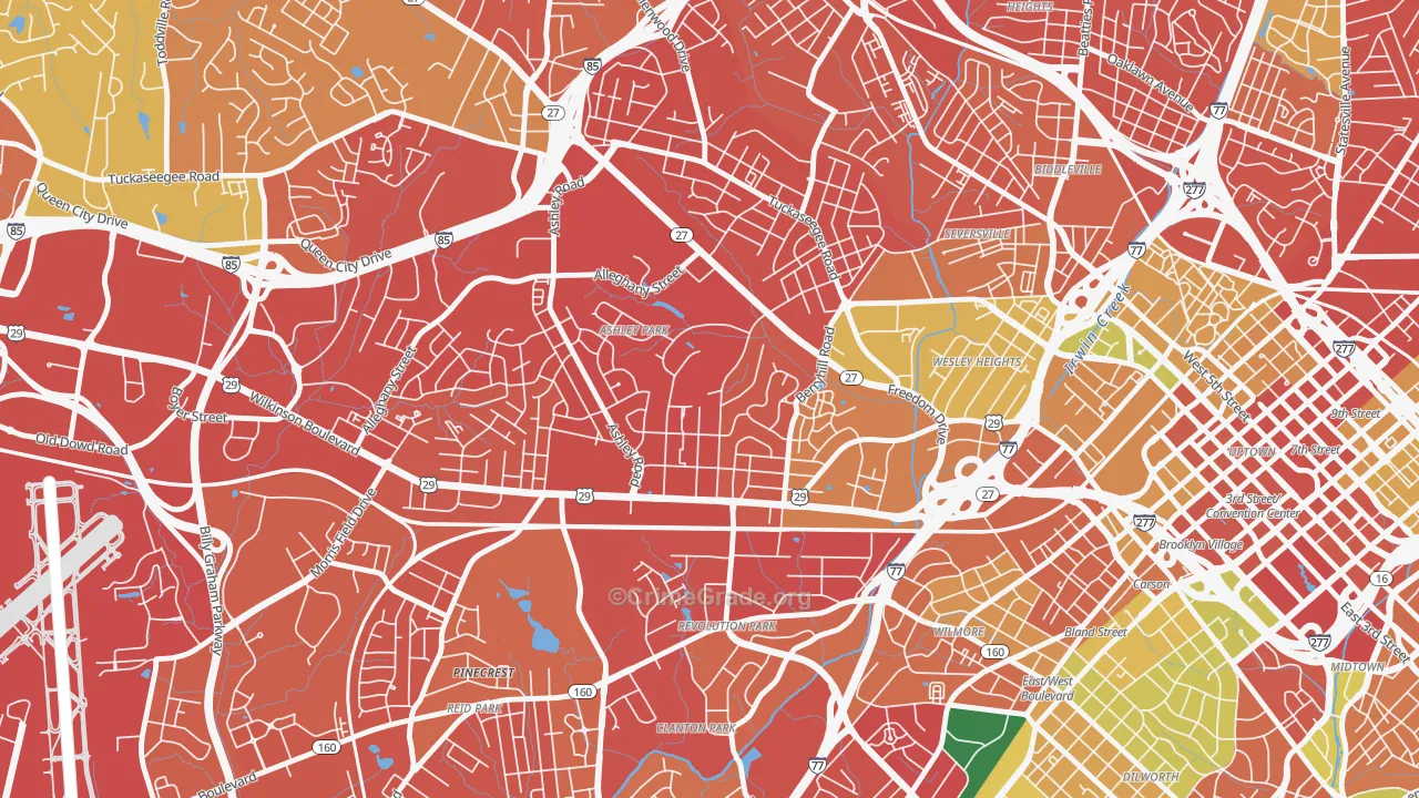 Ashley Park, Charlotte, NC Map of Assault Rates
