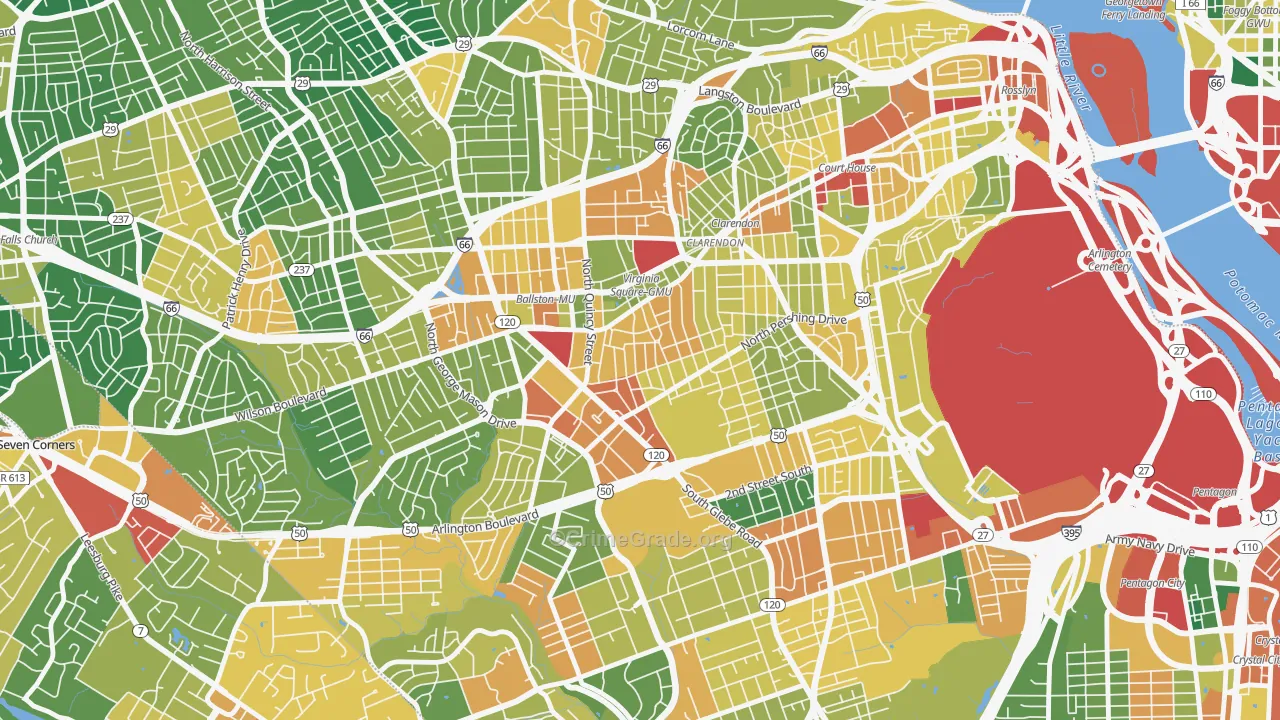 Ashton Heights, Arlington, VA Map of Assault Rates