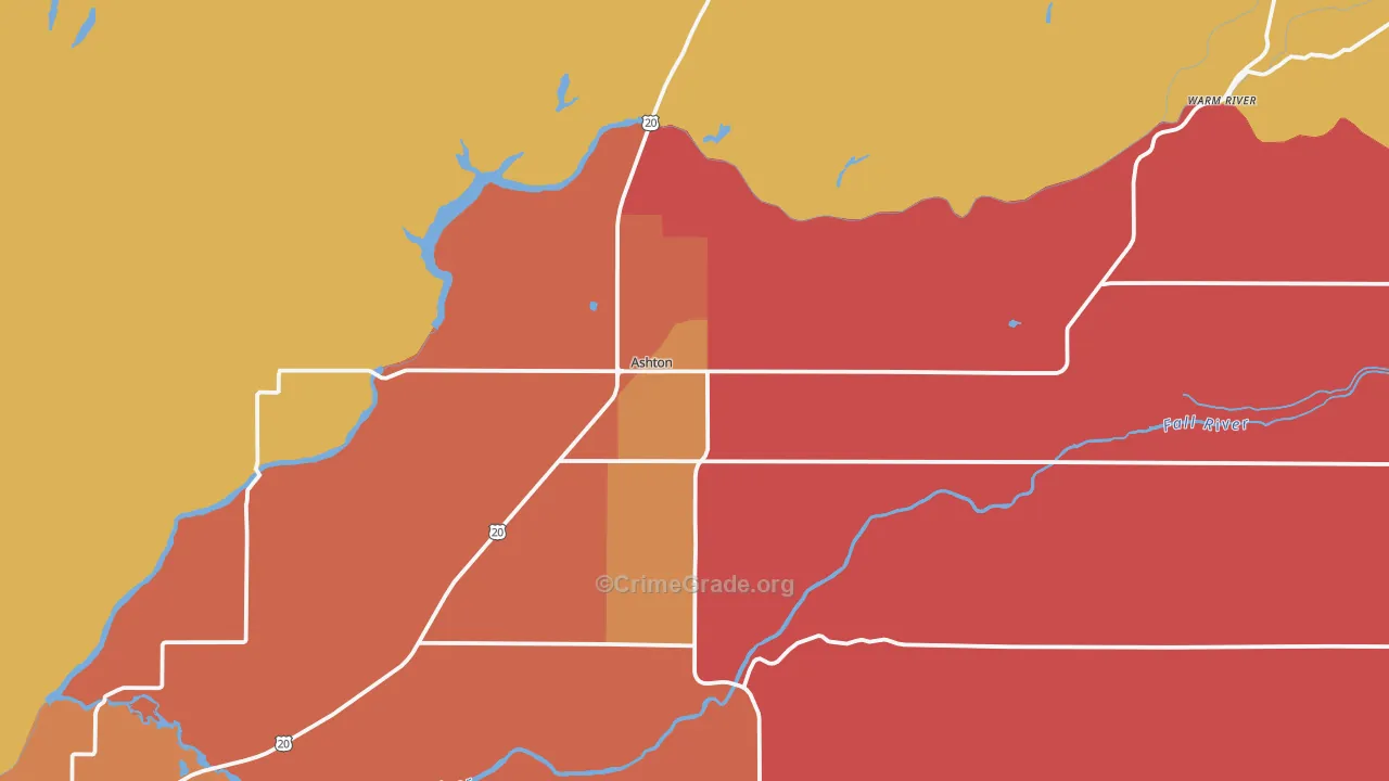 Ashton, ID Map of Assault Rates