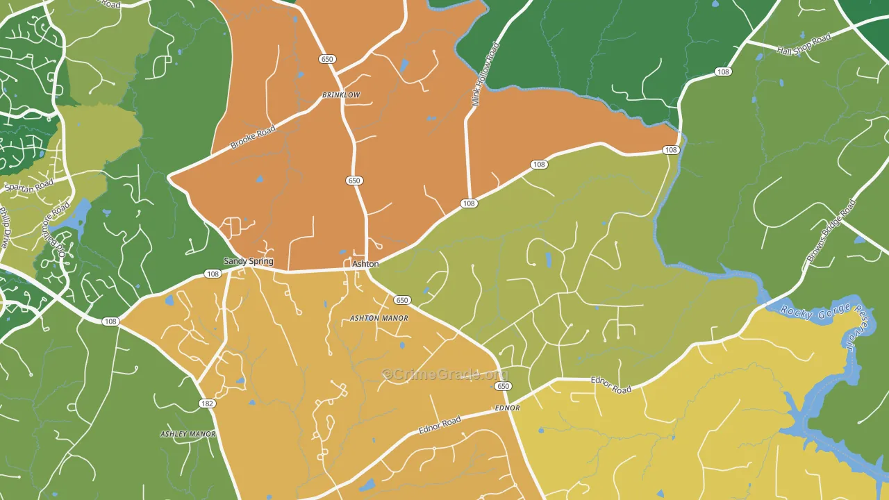 Ashton, MD Map of Assault Rates
