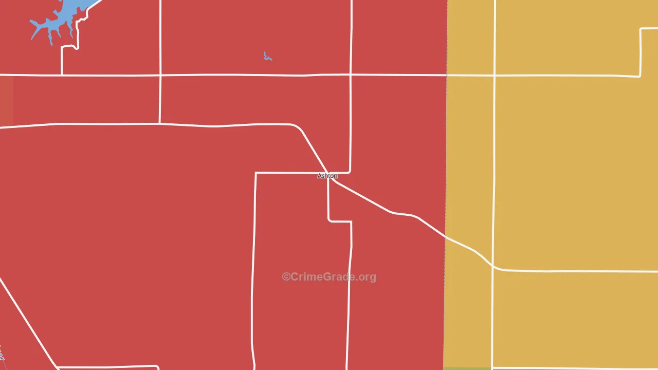 Ashton, NE Map of Assault Rates