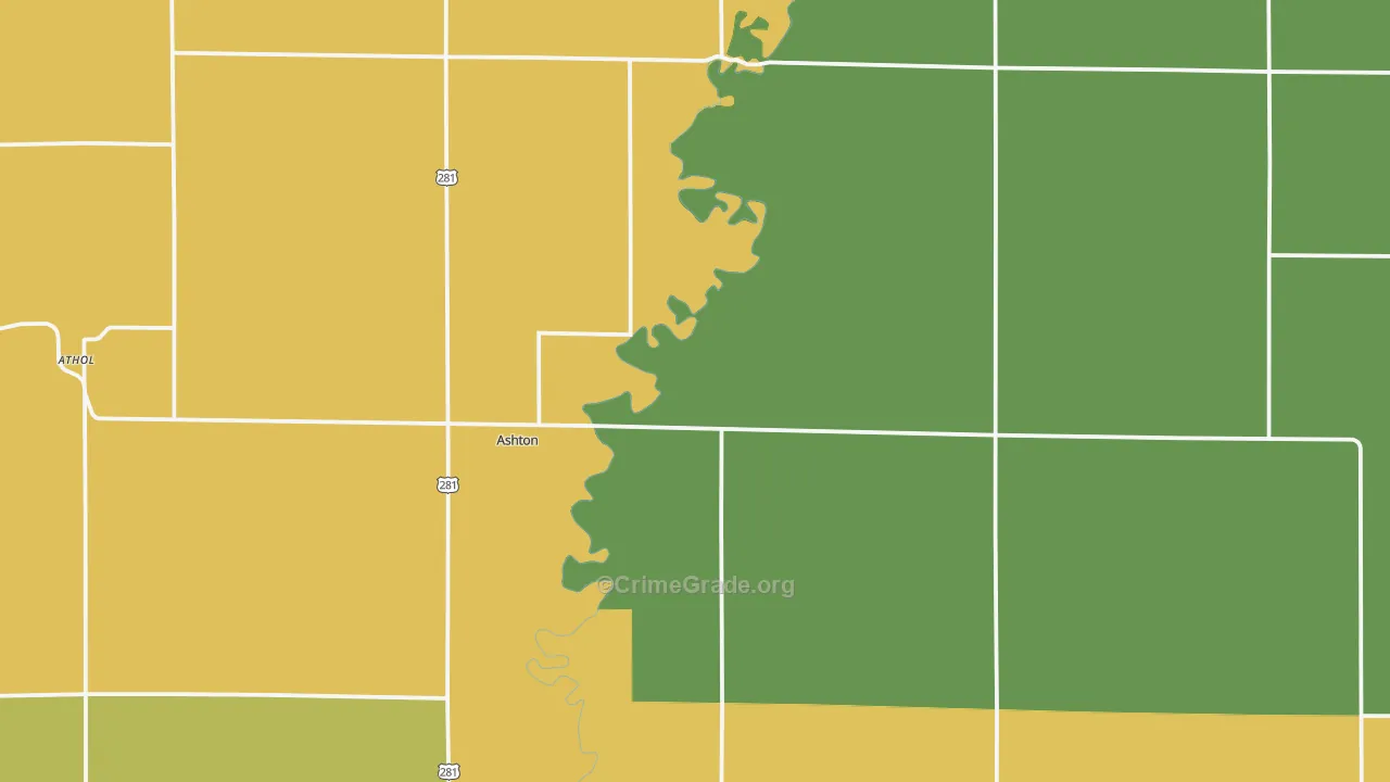 Ashton, SD Map of Assault Rates