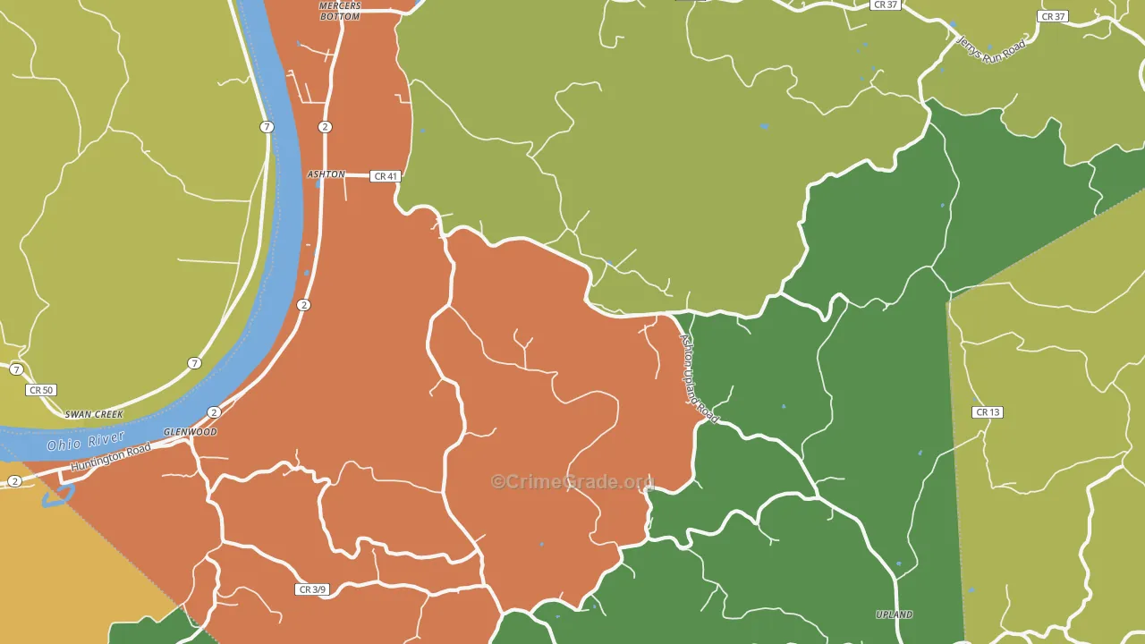 Ashton, WV Map of Assault Rates