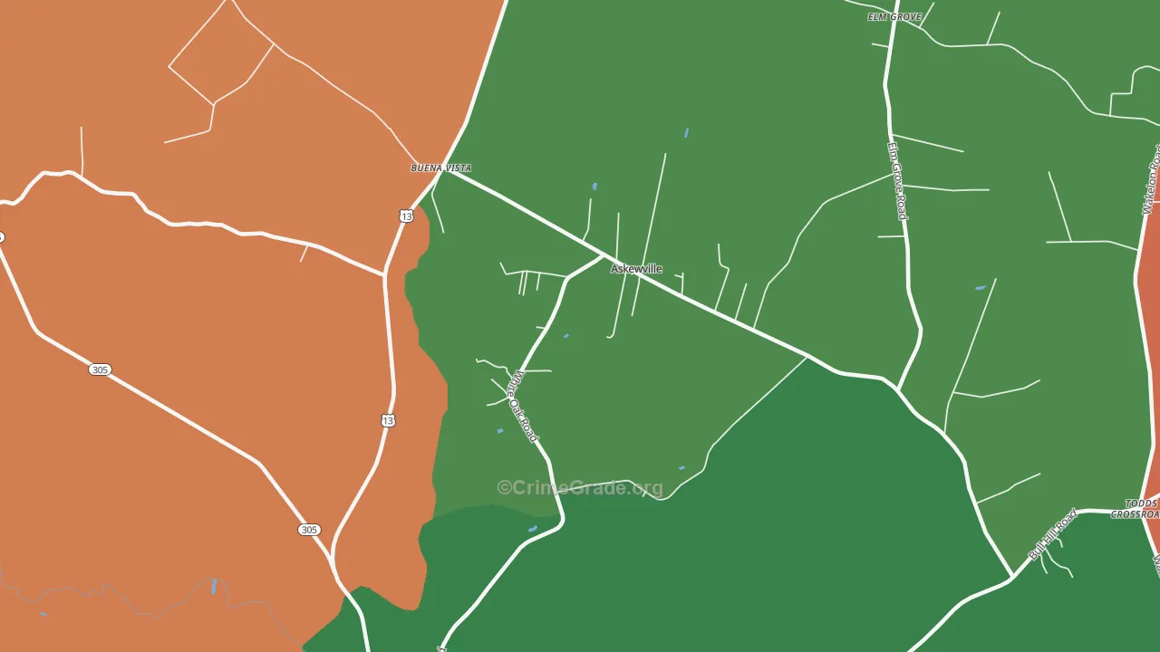 Askewville, NC Map of Assault Rates