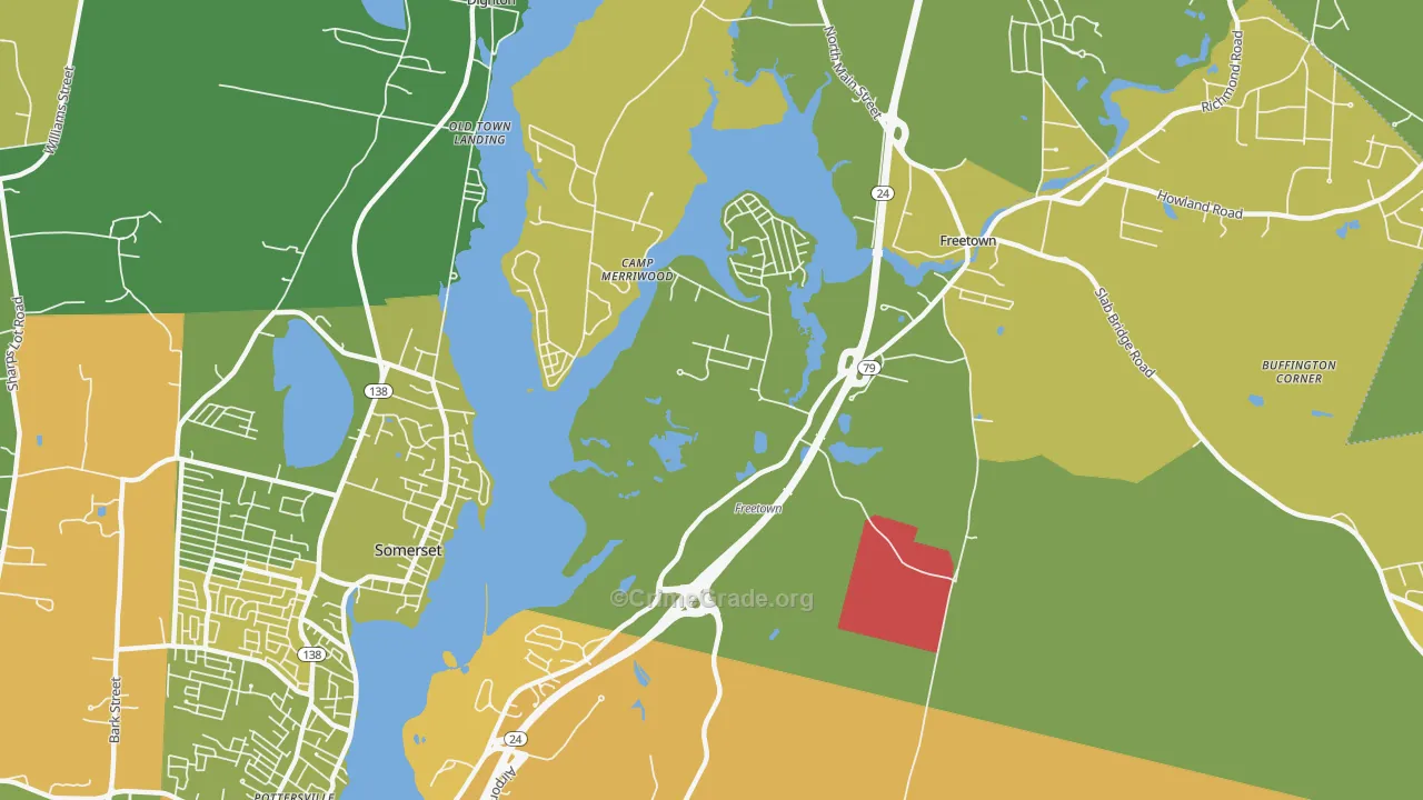 Assonet Bay Shores, MA Map of Assault Rates