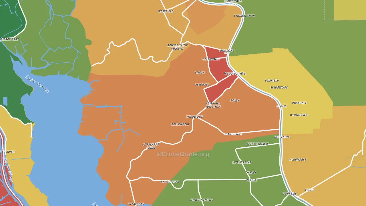 Assumption Parish, LA Map of Assault Rates
