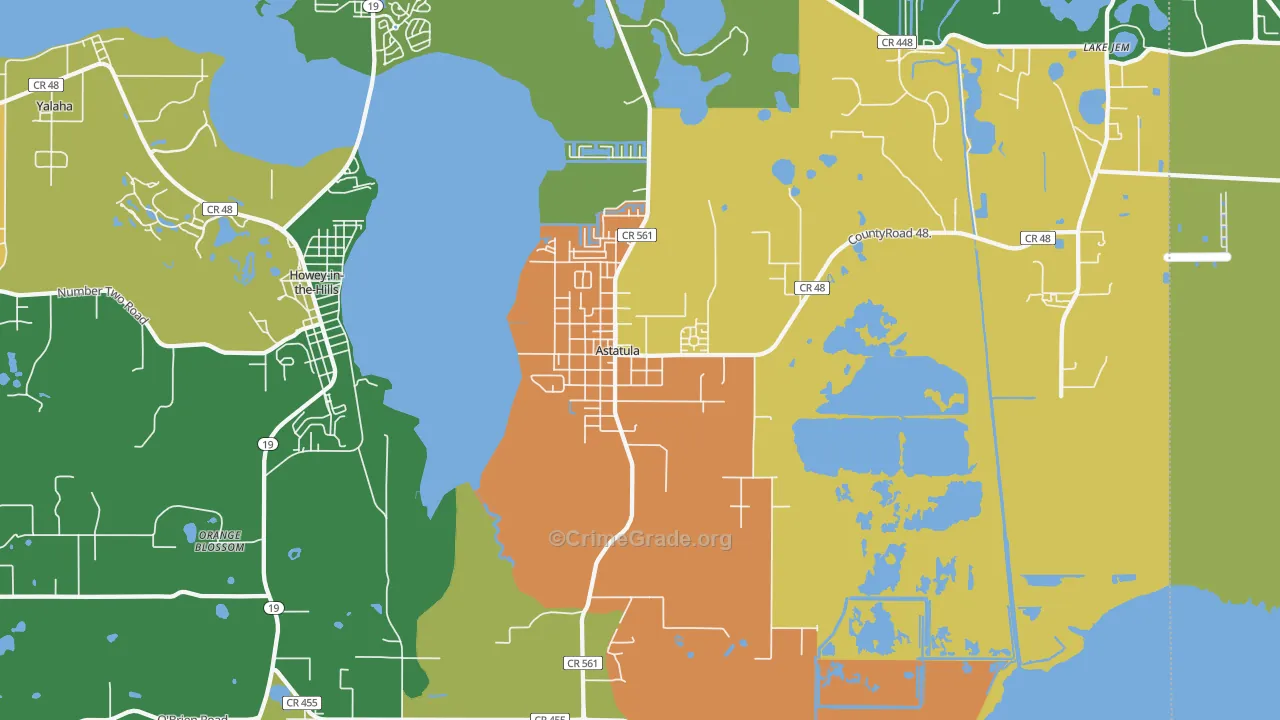 Astatula, FL Map of Assault Rates
