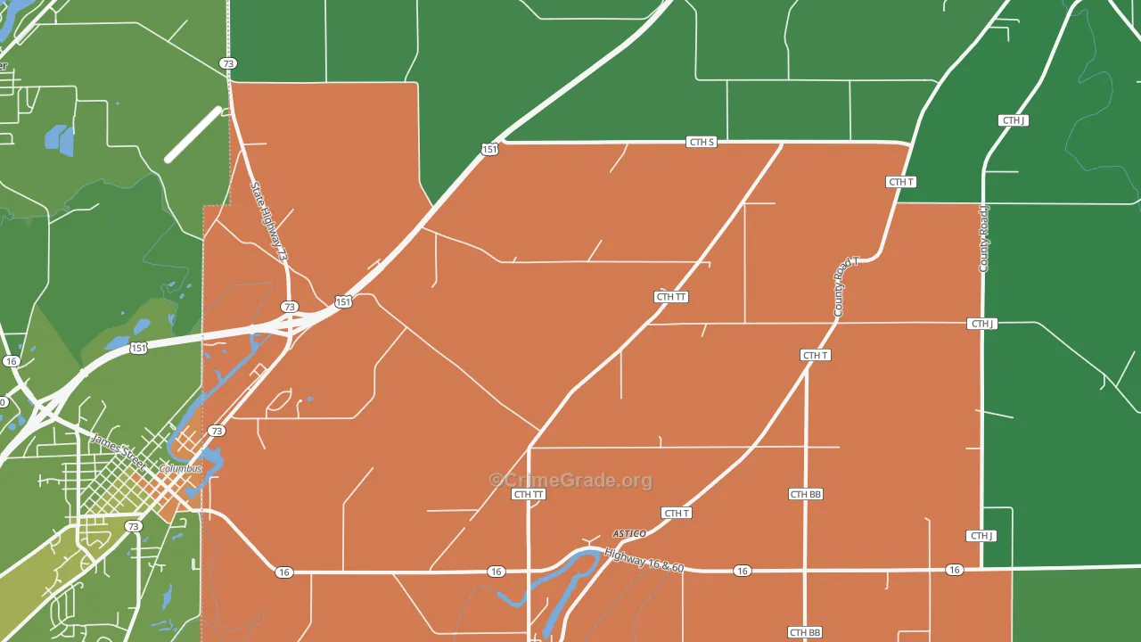 Astico, WI Map of Assault Rates