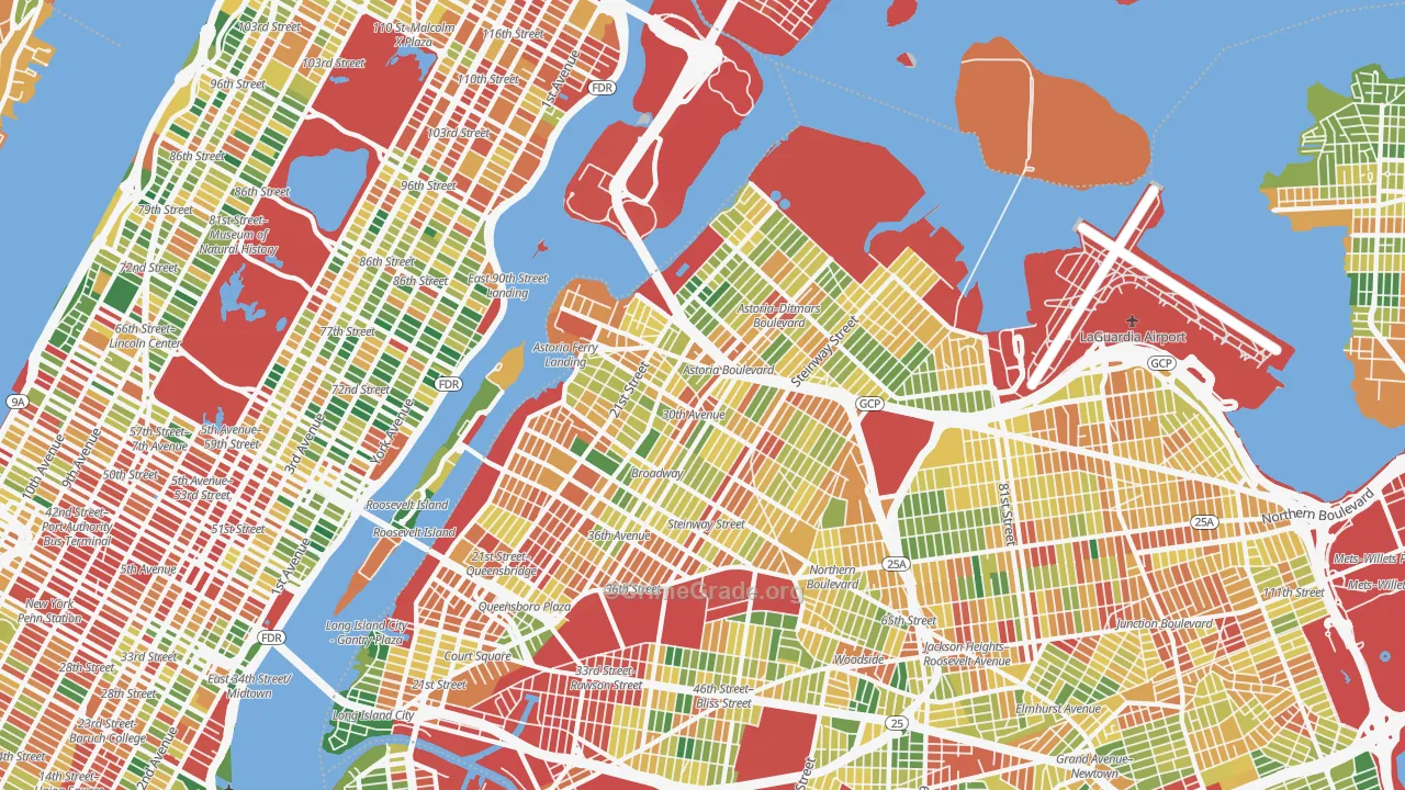 Astoria, Queens, NY Map of Assault Rates
