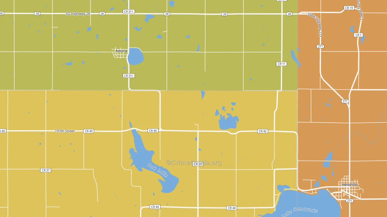 Astoria, SD Map of Assault Rates