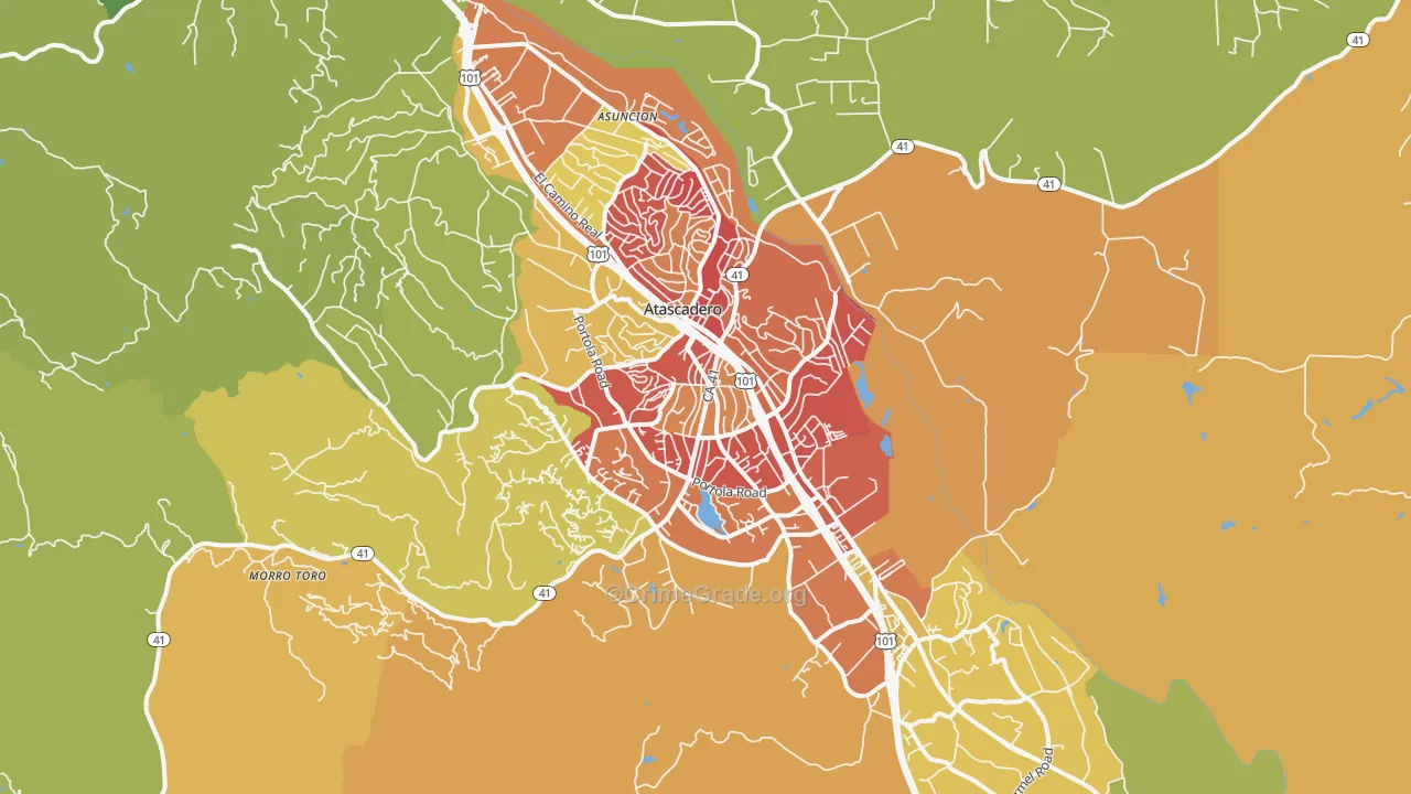 Atascadero, CA Map of Assault Rates