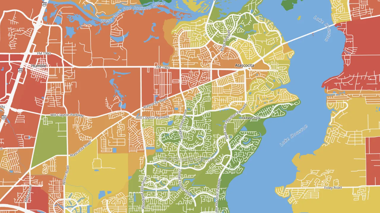 Atascocita, TX Map of Assault Rates