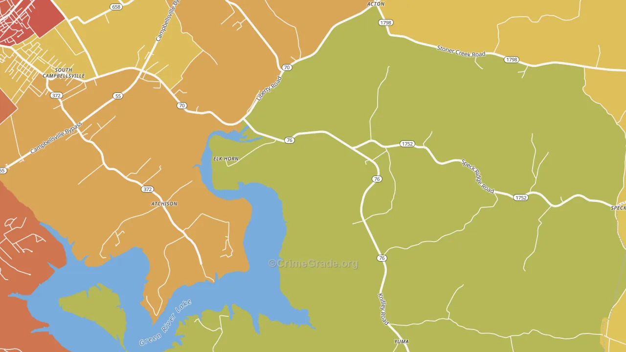 Atchison, KY Map of Assault Rates