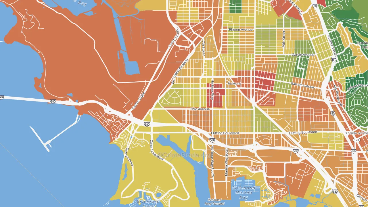 Atchison Woods, Richmond, CA Map of Assault Rates