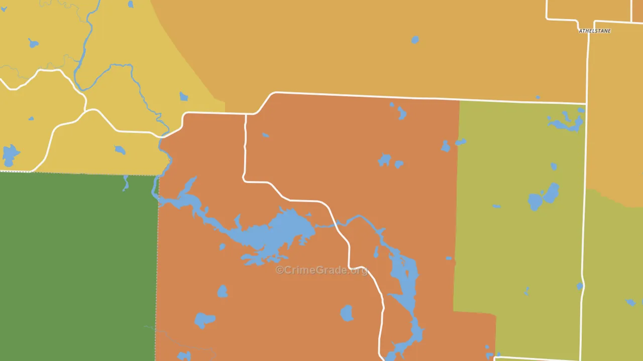 Athelstane, WI Map of Assault Rates