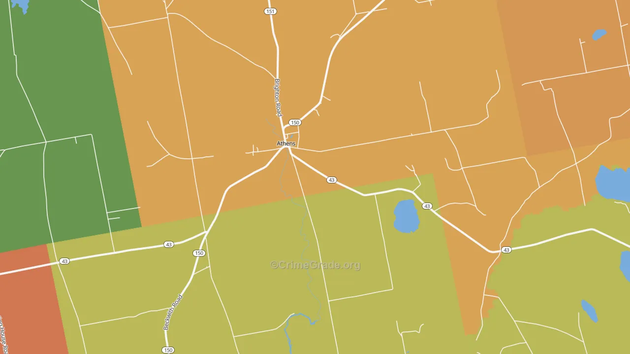 Athens, ME Map of Assault Rates