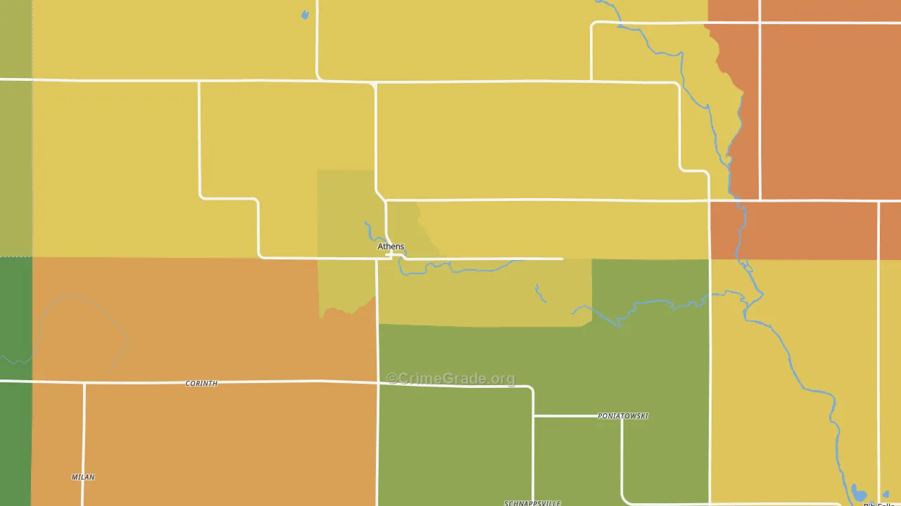 Athens, WI Map of Assault Rates