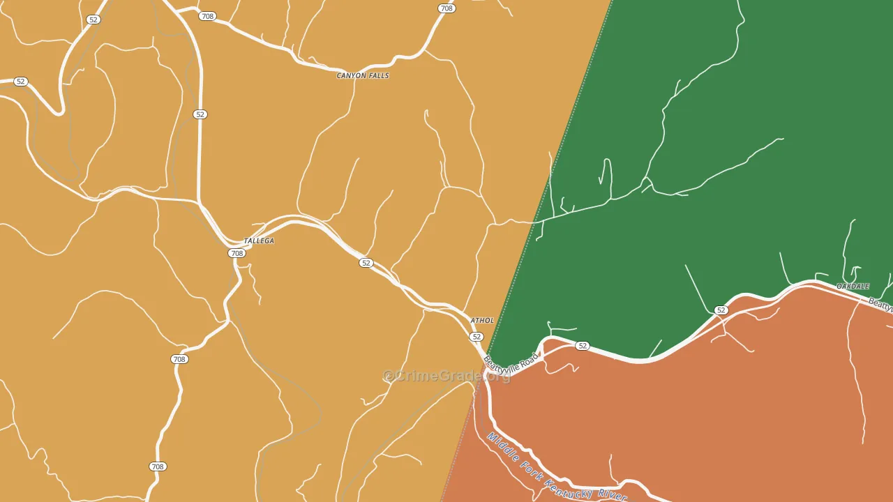 Athol, KY Map of Assault Rates