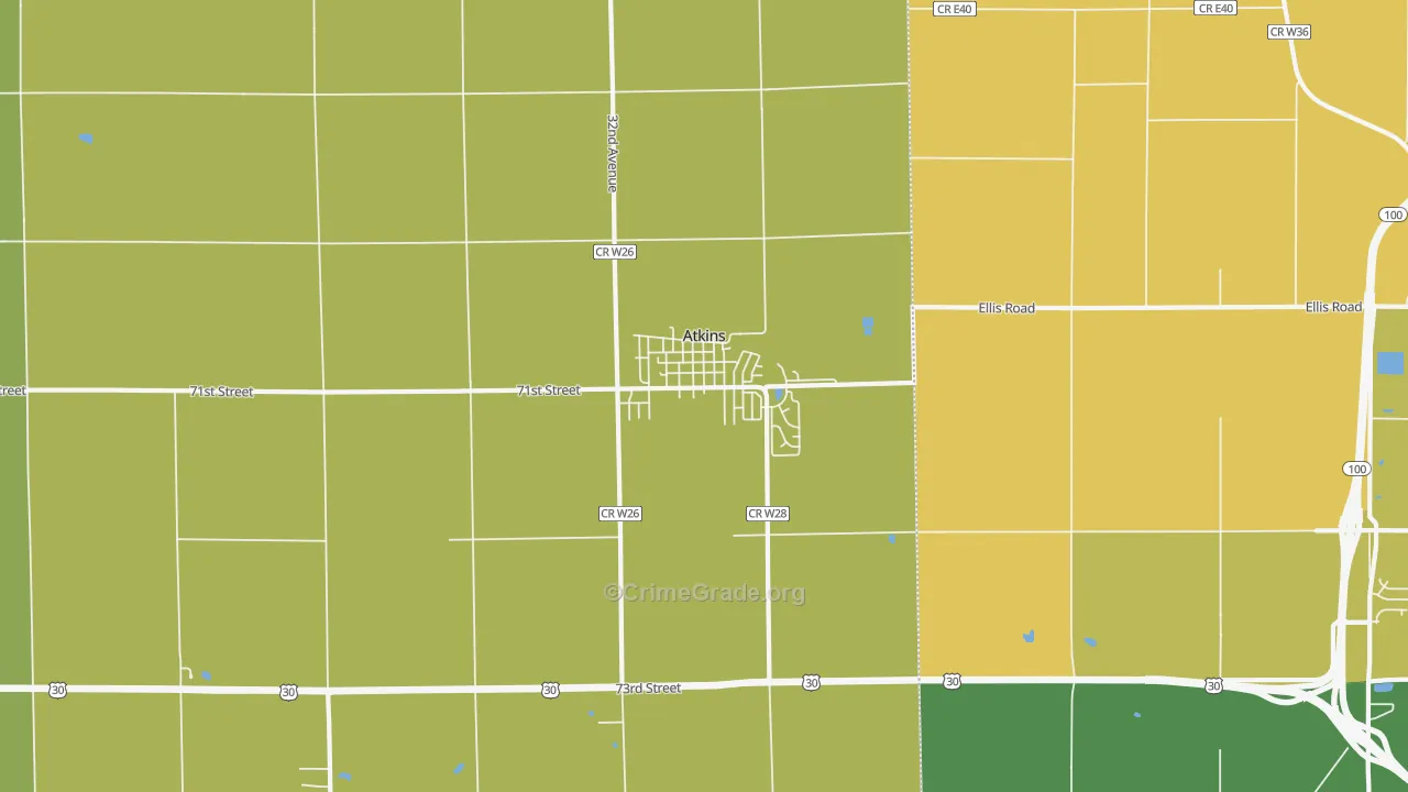 Atkins, IA Map of Assault Rates