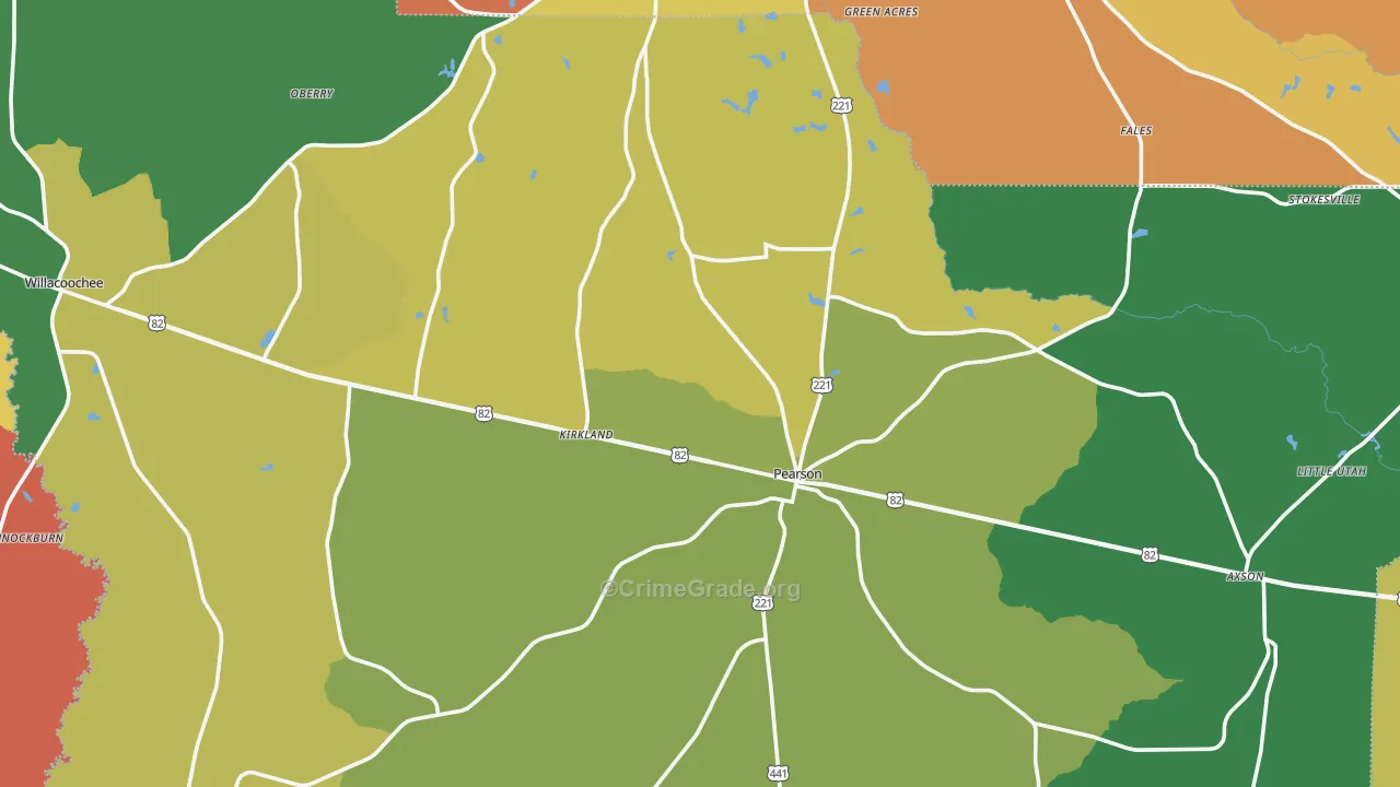 Atkinson County, GA Map of Assault Rates