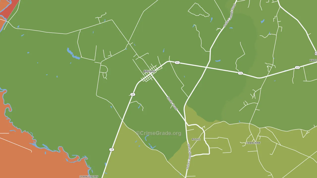 Atkinson, NC Map of Assault Rates