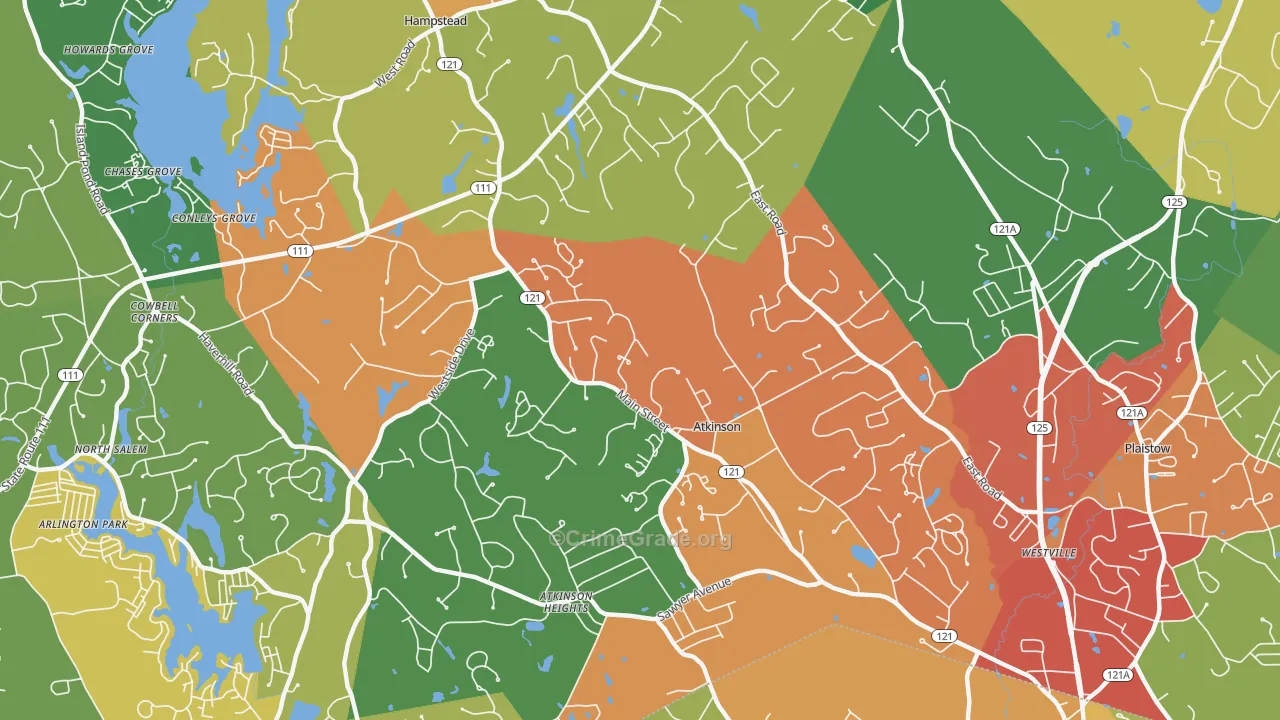 Atkinson, NH Map of Assault Rates