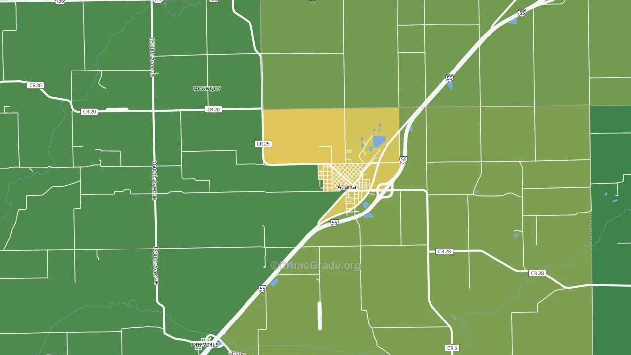 Atlanta, IL Map of Assault Rates