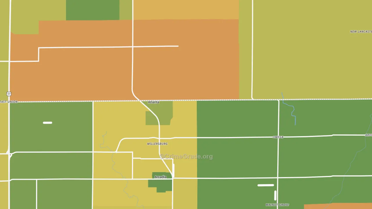 Atlanta, IN Map of Assault Rates