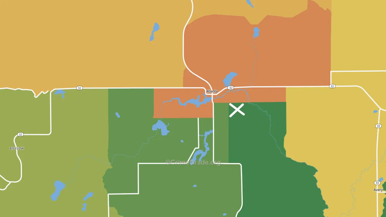 Atlanta, MI Map of Assault Rates