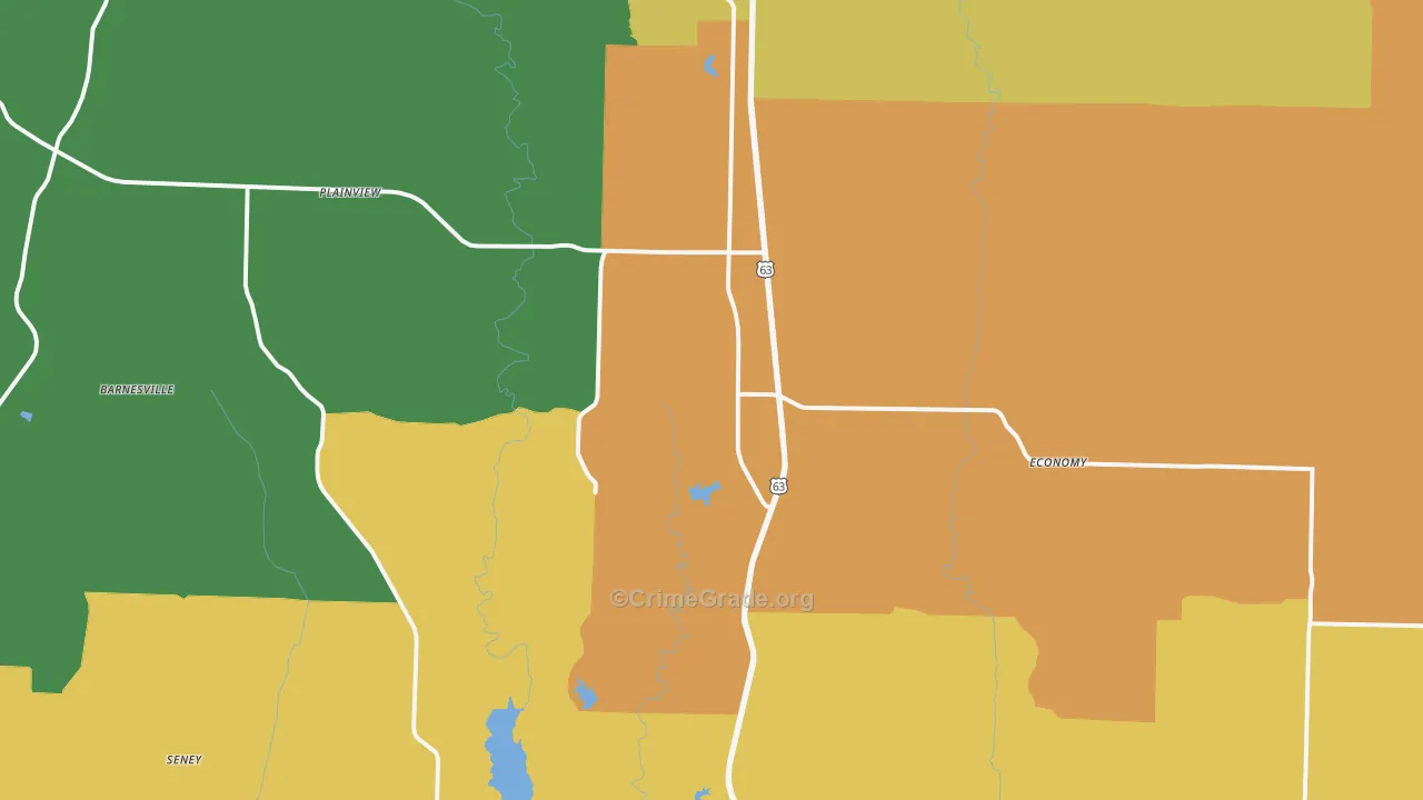 Atlanta, MO Map of Assault Rates