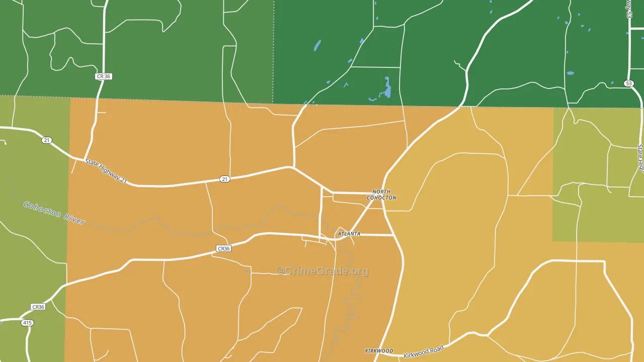 Atlanta, NY Map of Assault Rates