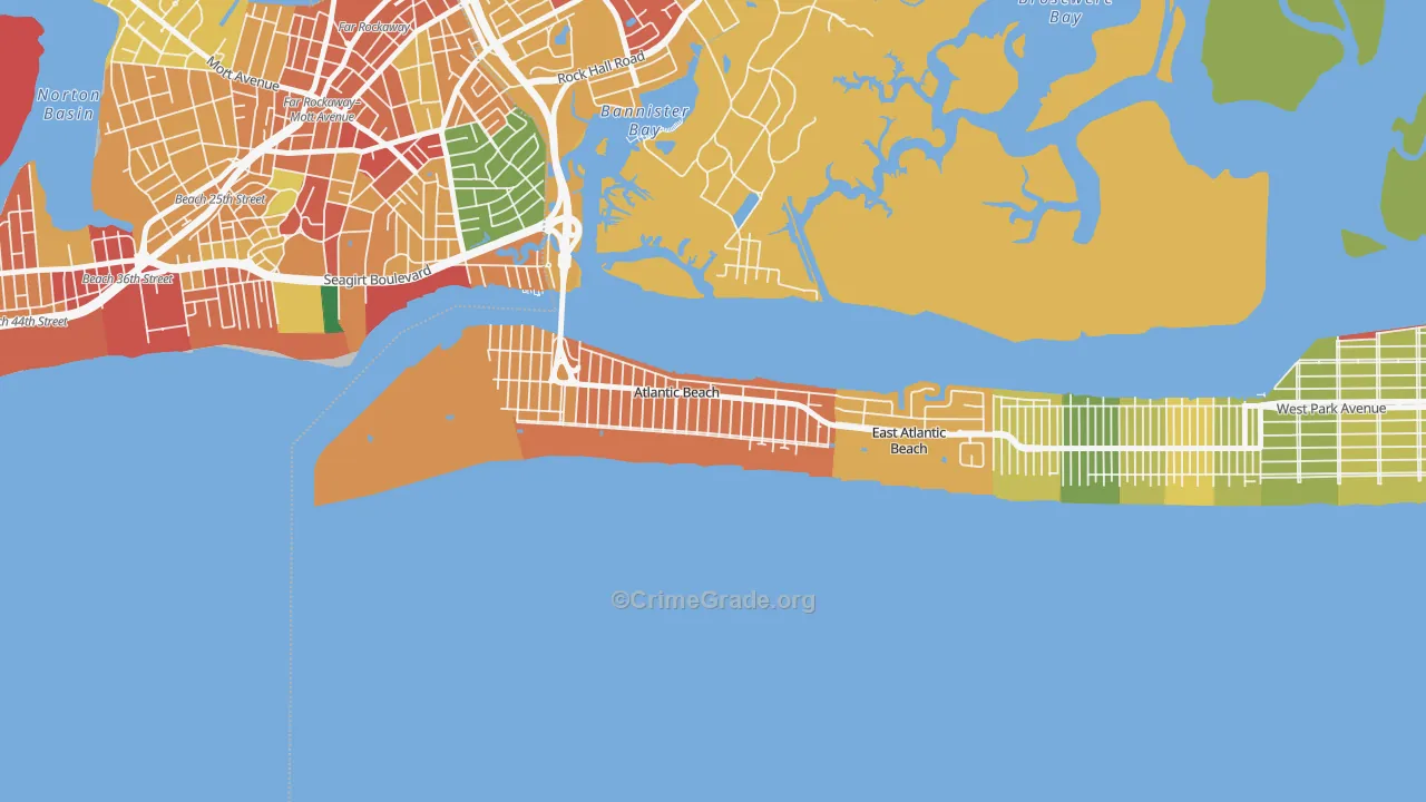 Atlantic Beach, NY Map of Assault Rates