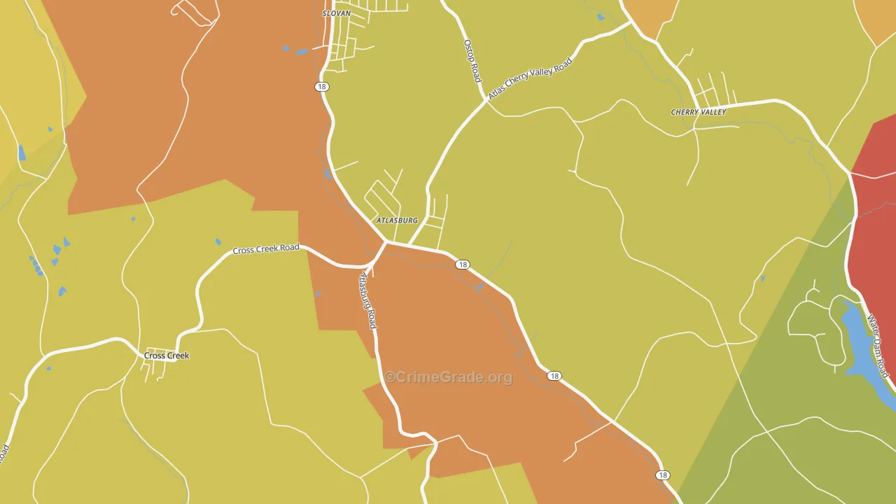 Atlasburg, PA Map of Assault Rates