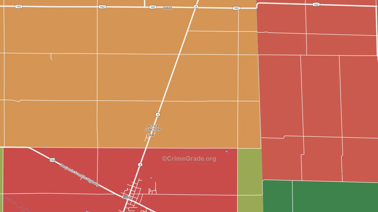 Attica Junction, OH Map of Assault Rates