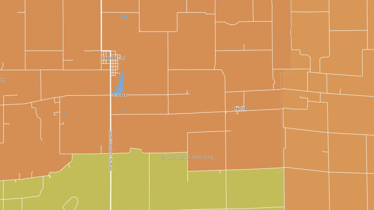 Atwater, IL Map of Assault Rates