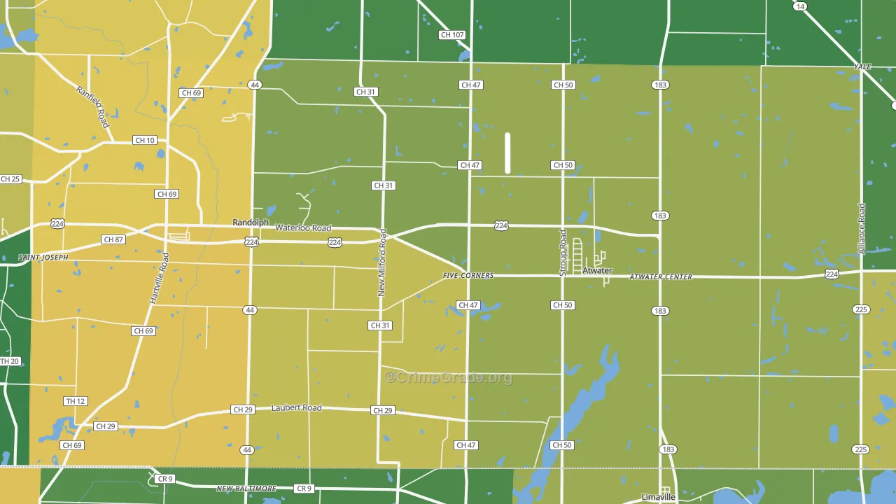Atwater, OH Map of Assault Rates