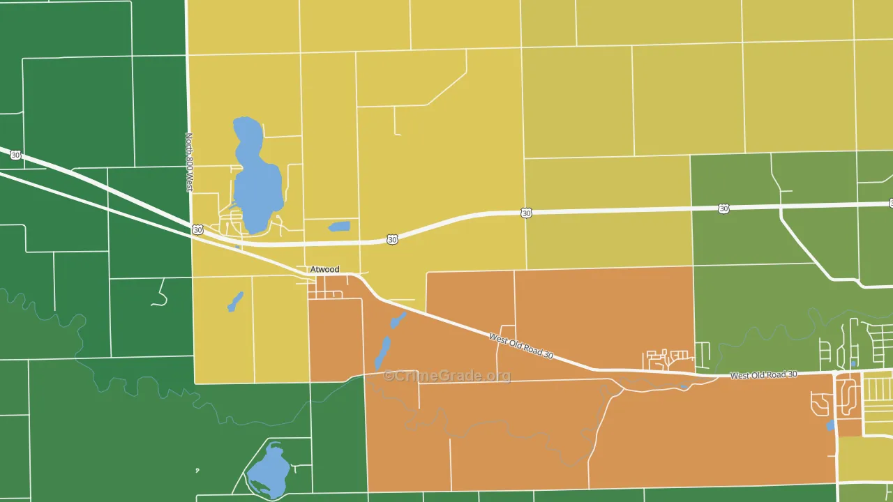 Atwood, IN Map of Assault Rates