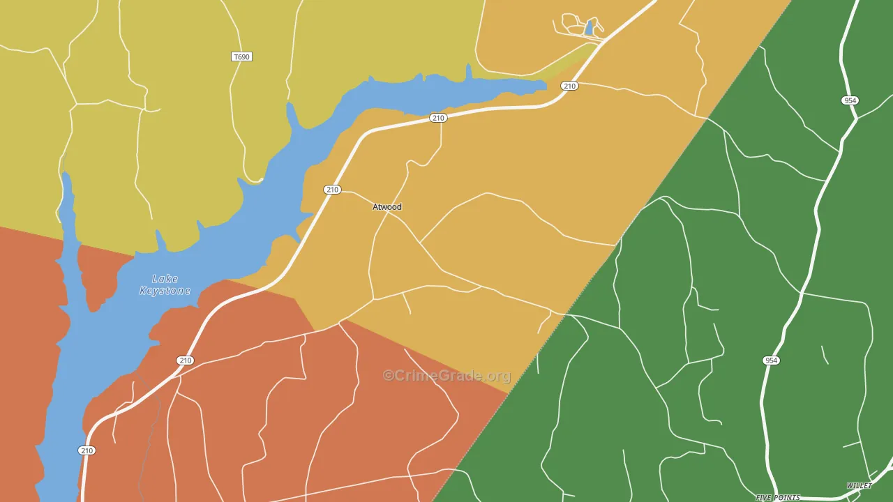 Atwood, PA Map of Assault Rates