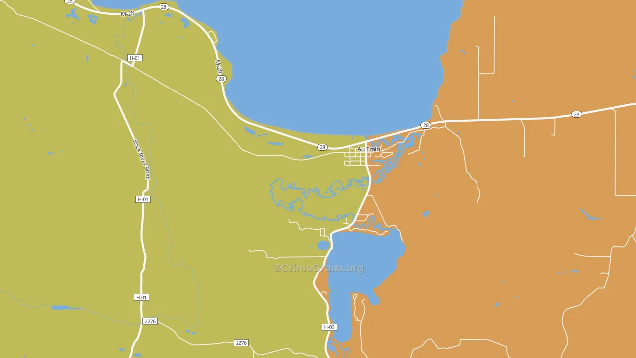 Au Train, MI Map of Assault Rates