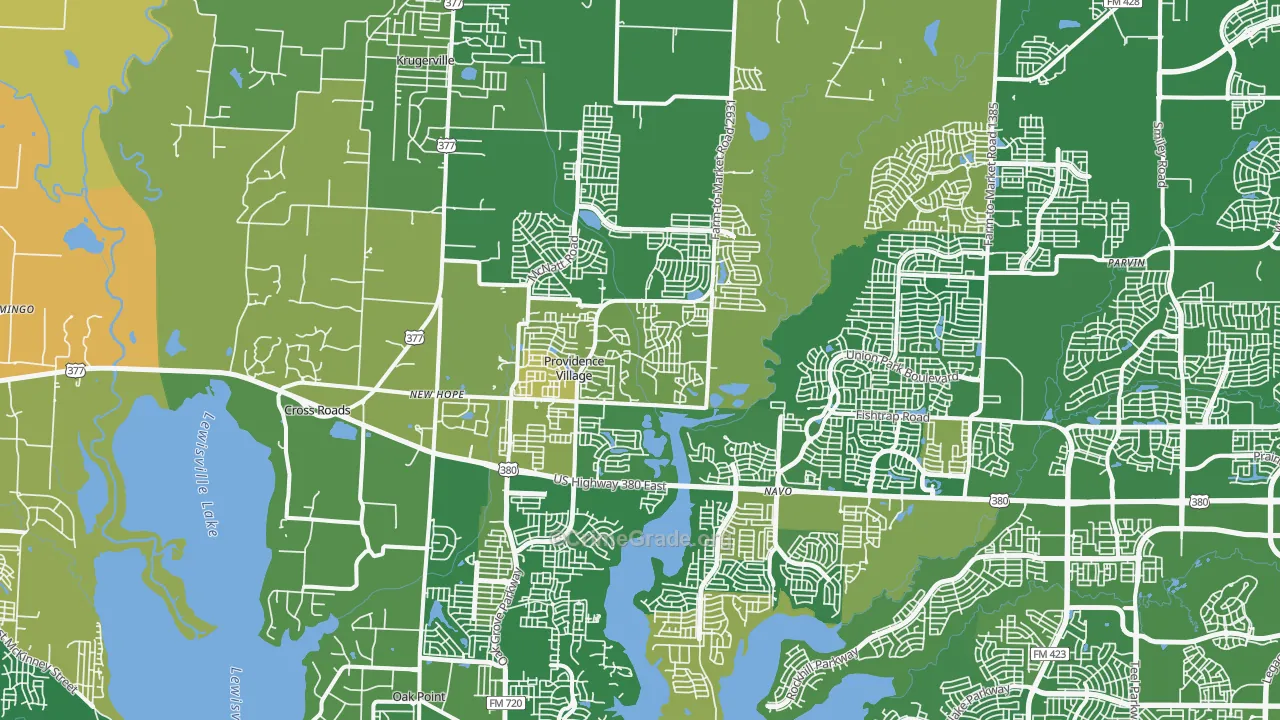 Aubrey, TX Map of Assault Rates