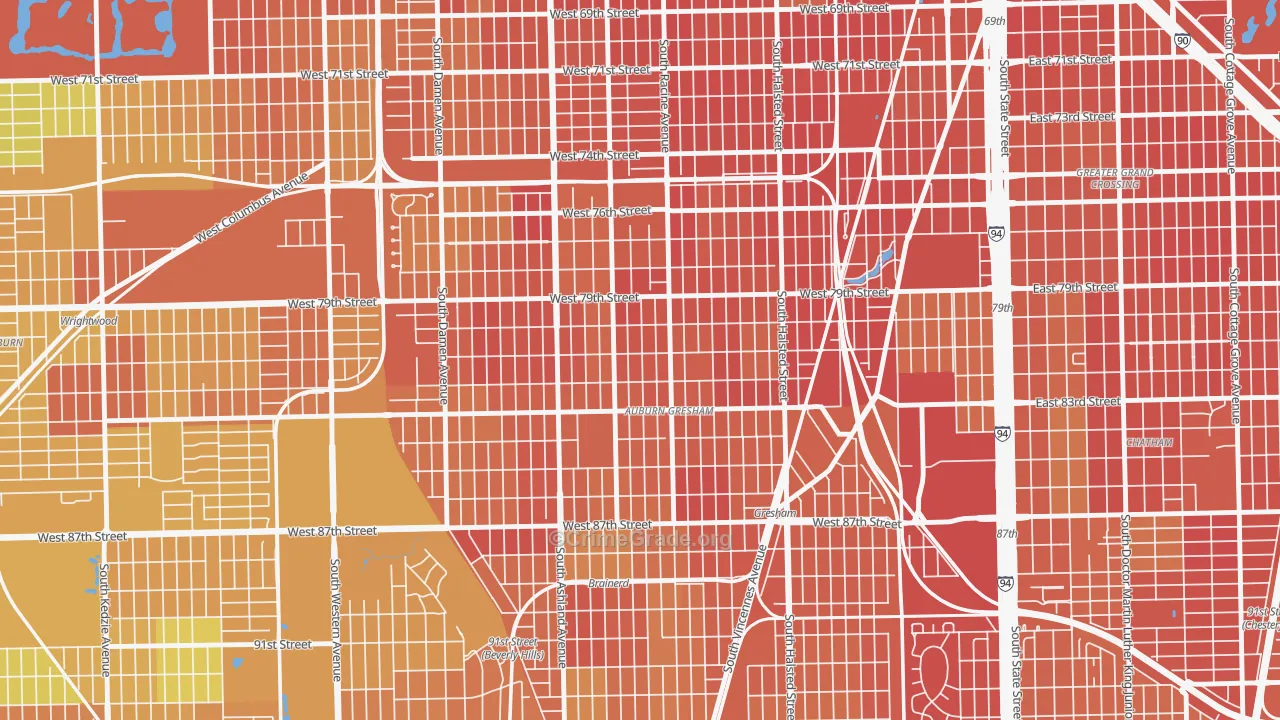 Auburn Gresham, Chicago, IL Map of Assault Rates
