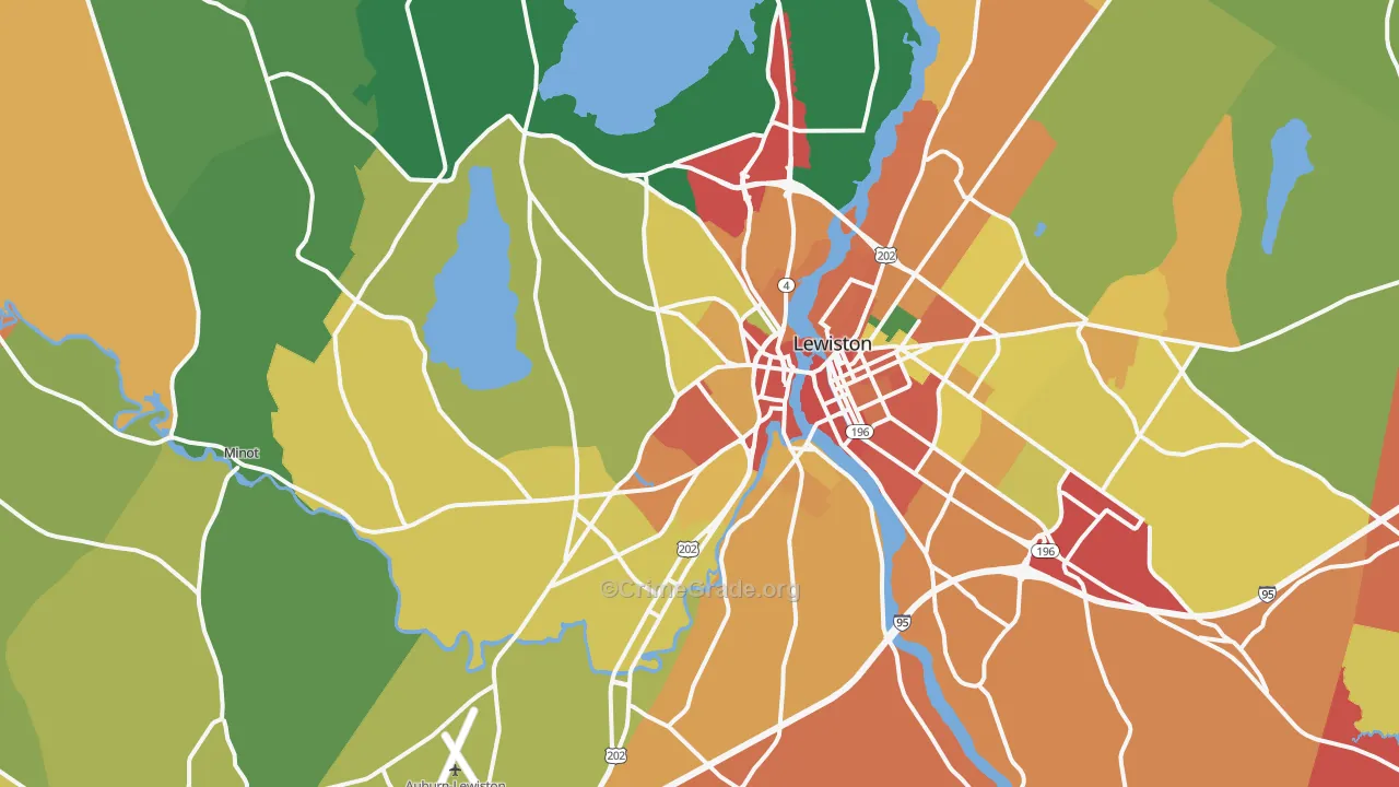 Auburn, ME Map of Assault Rates