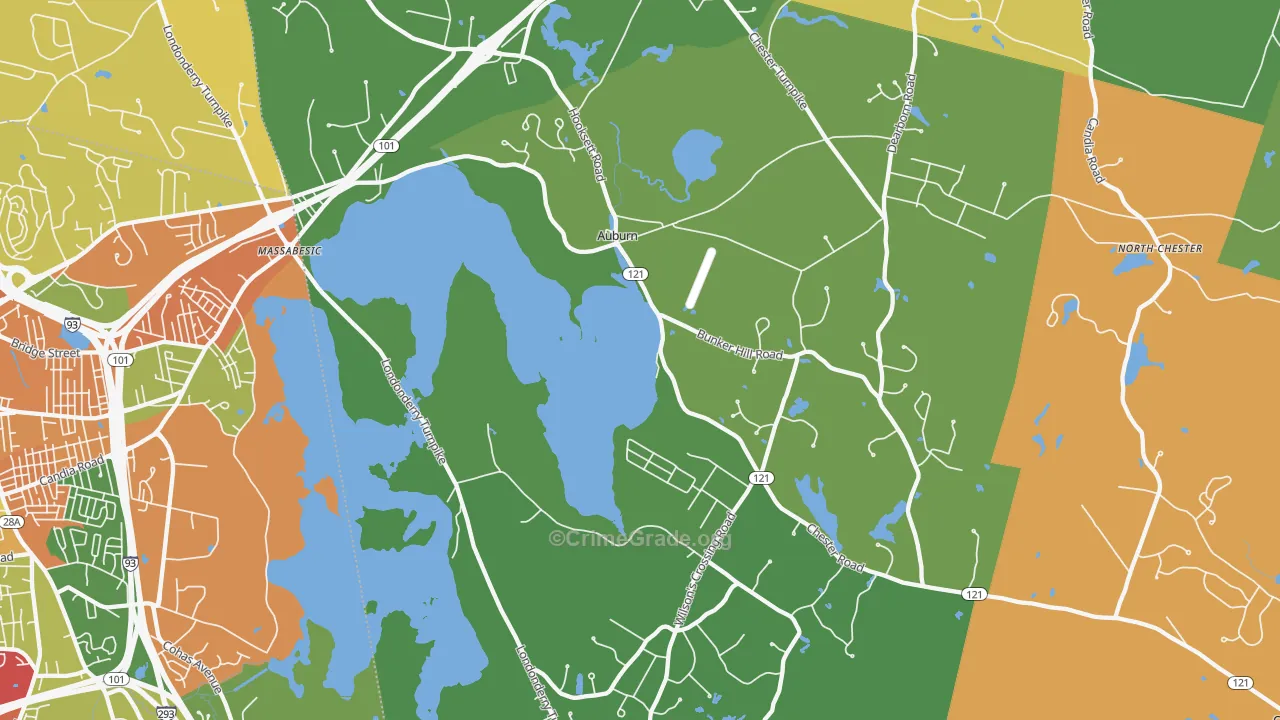 Auburn, NH Map of Assault Rates