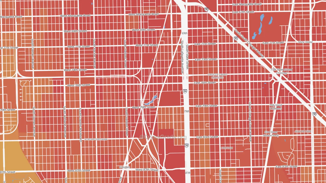 Auburn Park, Chicago, IL Map of Assault Rates