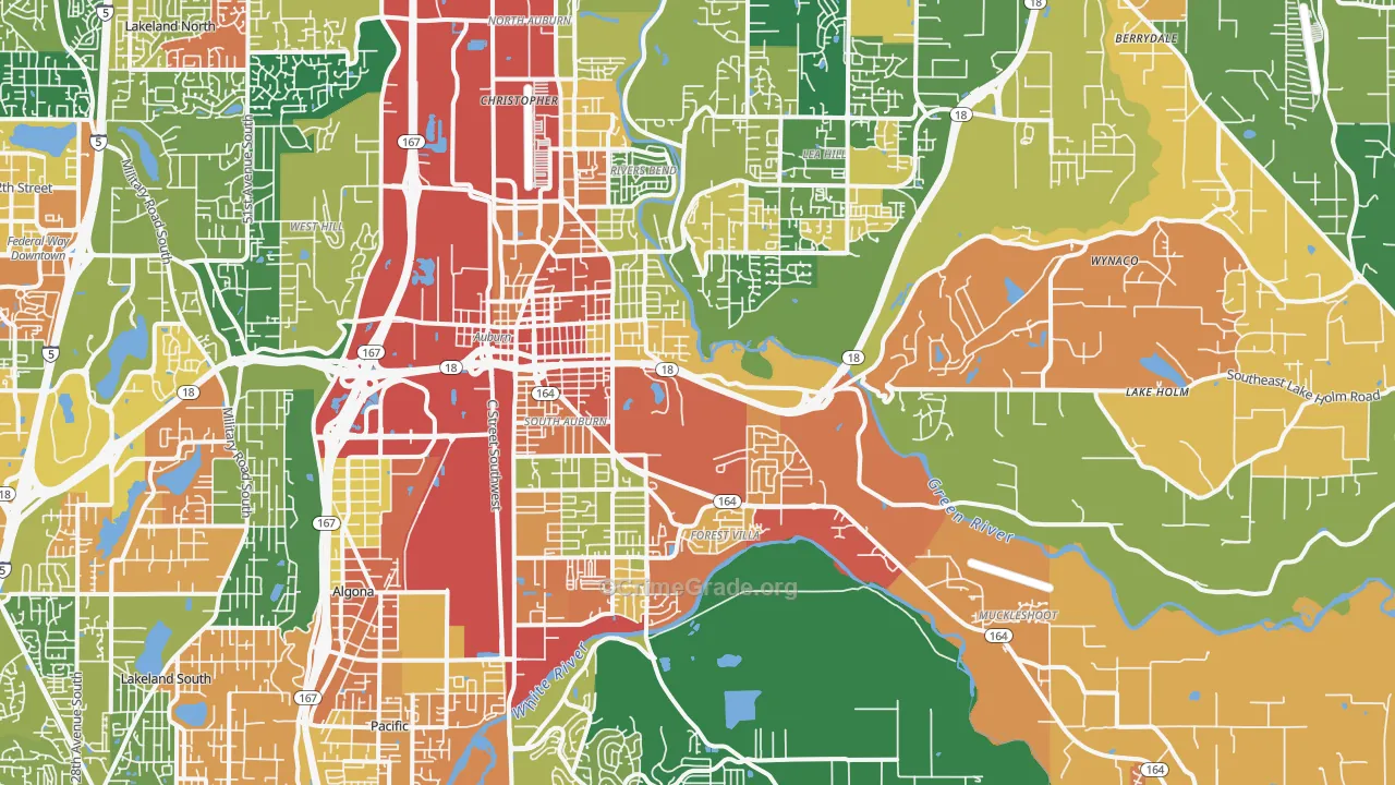 Auburn, WA Map of Assault Rates